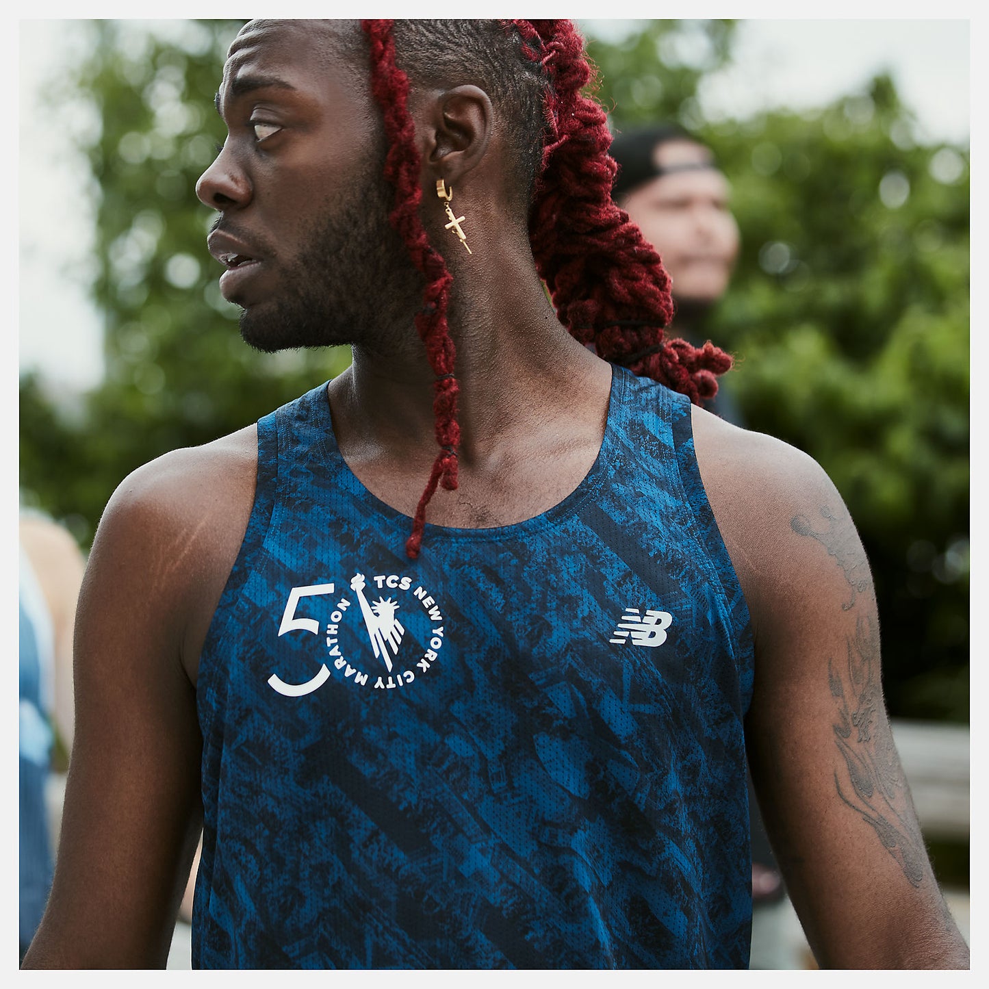 NYC Marathon Printed Impact Run Singlet | New Balance Clothing - Men