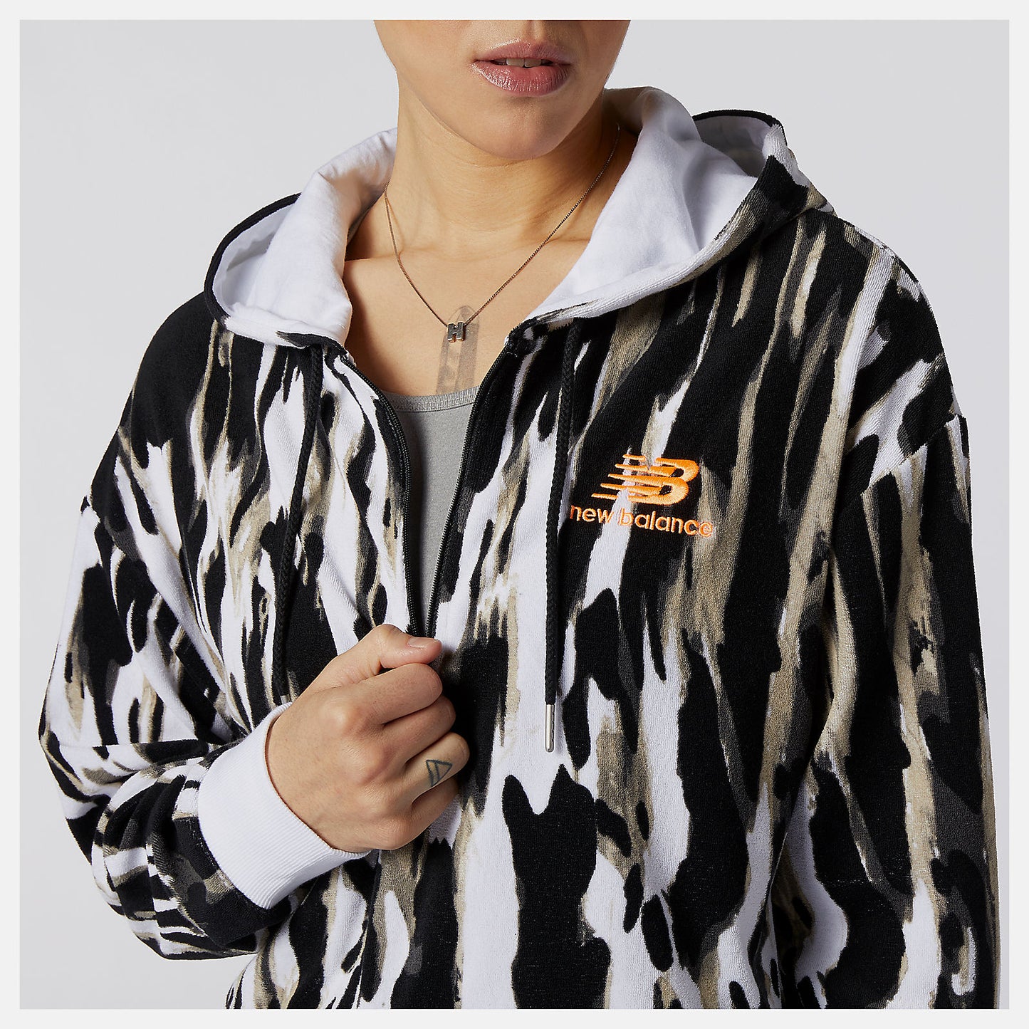 NB Athletics Collide Printed Terry Hoodie | New Balance Clothing - Women