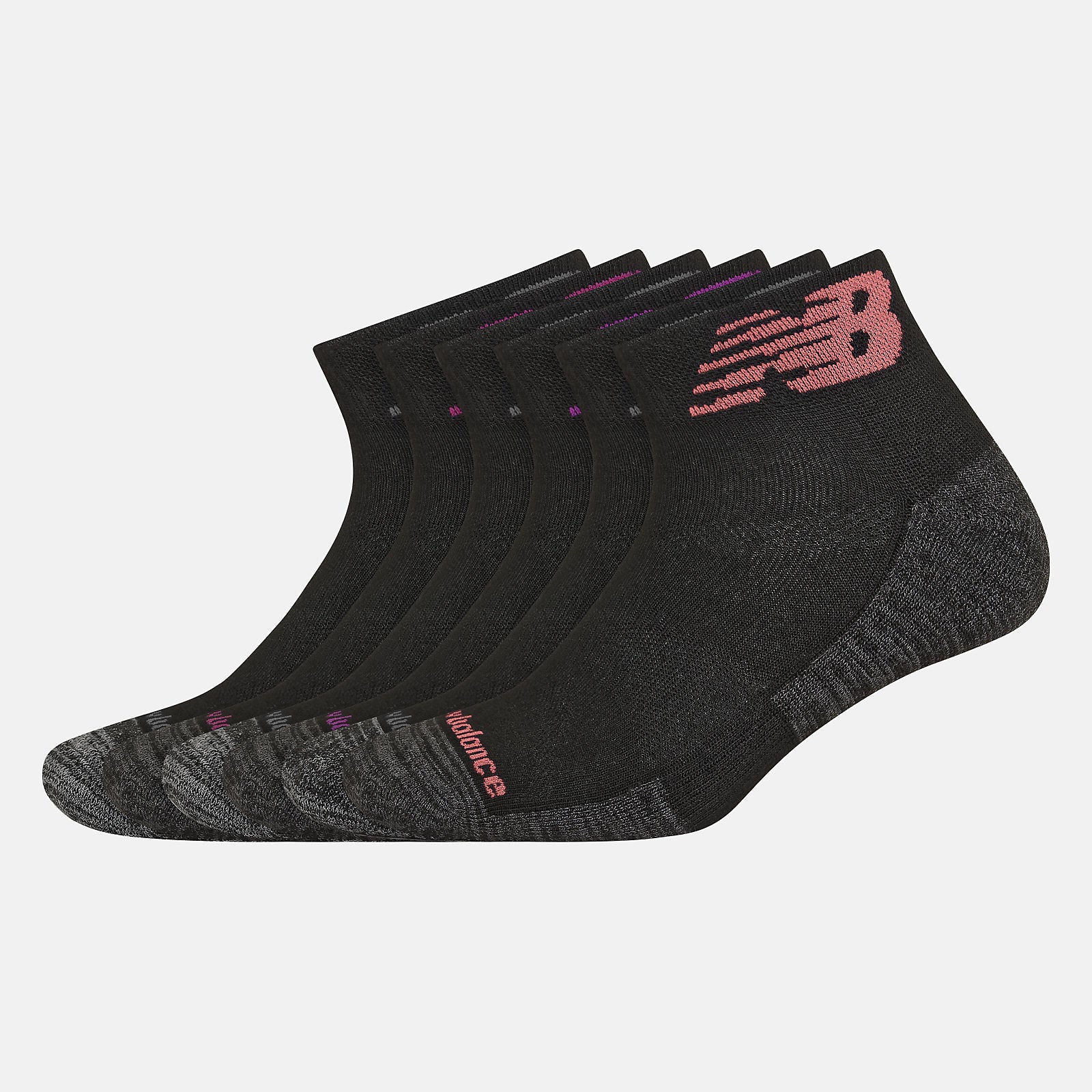 New Balance On Sale - Performance Cushion Quarter Socks 6 Pack