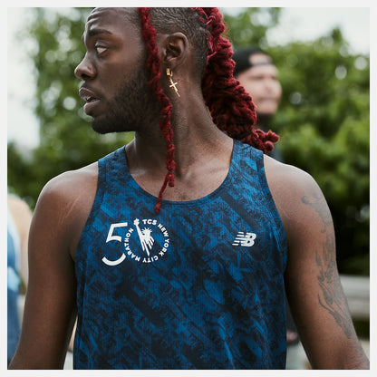 NYC Marathon Printed Impact Run Singlet | New Balance Clothing - Men