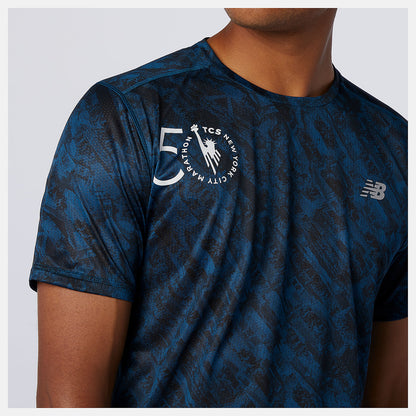 NYC Marathon Printed Impact Run Short Sleeve | New Balance Clothing - Men