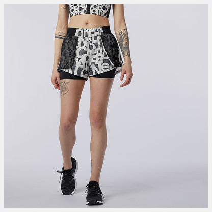 Relentless 2 In 1 Short Printed | New Balance Clothing - Women