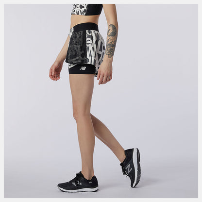 Relentless 2 In 1 Short Printed | New Balance Clothing - Women