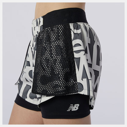 Relentless 2 In 1 Short Printed | New Balance Clothing - Women