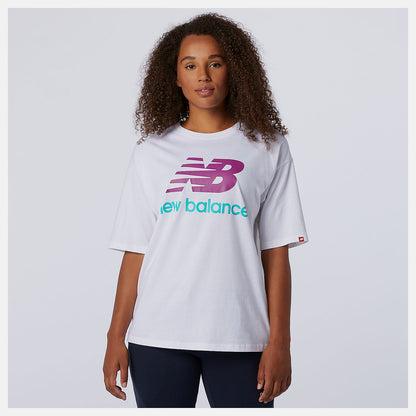 NB Essentials Stacked Logo Tee | New Balance Clothing - Women