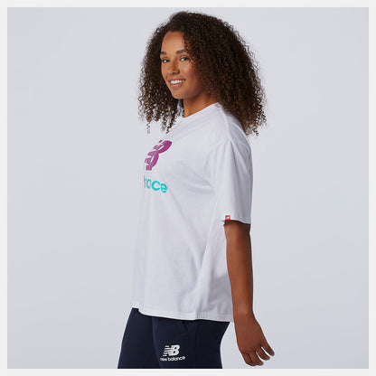 NB Essentials Stacked Logo Tee | New Balance Clothing - Women