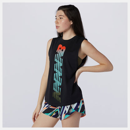 Relentless Cinched Back Graphic Tank | New Balance Clothing - Women