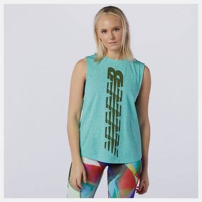 Relentless Cinched Back Graphic Tank | New Balance Clothing - Women