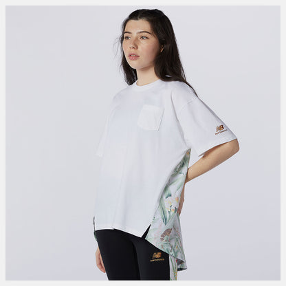 NB Essentials Botanical Knit Woven Mix Tee | New Balance Clothing - Women