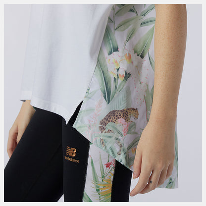 NB Essentials Botanical Knit Woven Mix Tee | New Balance Clothing - Women